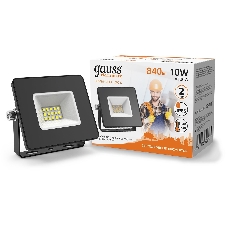 Прожектор светодиодный Gauss LED 10W 670lm IP65 3000К черный 613527110 Gauss