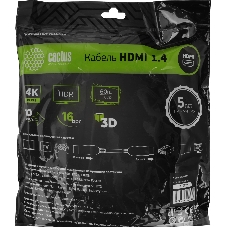 Кабель аудио-видео Cactus CS-HDMI.1.4-7 HDMI (m)/HDMI (m) 7м. позолоченные контакты черный