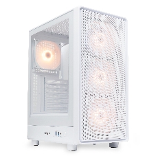 Компьютерный корпус HSPD M510, Mesh Mid Tower, белый, TG, 0.5 SPCC, 4x120мм ARGb ATX, mATX, mITX 180/280/160мм 1x2.5