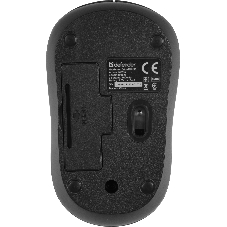 Мышь беспроводная Defender Datum MM-285 черный, 1600 dpi, радиоканал, USB, кнопки - 3