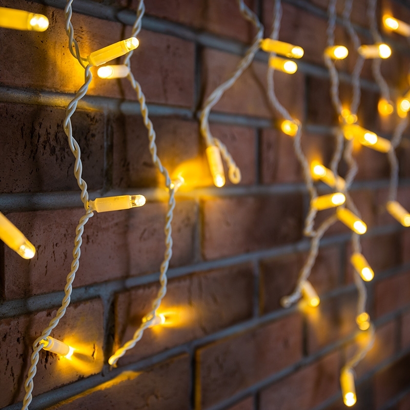 Гирлянда Neon-night Айсикл (бахрома) светодиодный, 4,8 х 0,6 м, белый провод, 230 В, диоды теплый белый, 176 LED