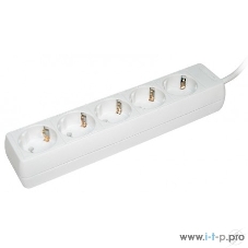 Удлинитель 5х5 м с заземл. 16А IP20 У05 2P+PE IEK WYP10-16-05-05-Z-N
