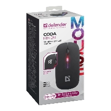 Мышь беспроводная Defender Coda MB-261 черный, 1600 dpi, радиоканал, Bluetooth, USB, кнопки - 4