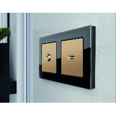 Комплект механизма розетки HDMI 2.0 ALFA Шампань 40V/500mA 2.0GHz 5-18Gbit/s QUANT (AP6140, VM222) MA614010