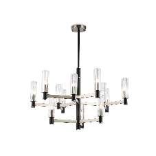 Люстра Ambrella light LH55505/12 SN/BK/CL сатин никель/черный/прозрачный E14*12 max 40W D860*905