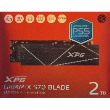 Накопитель SSD ADATA XPG GAMMIX BLADE S70, 2Tb, PCIe 4.0 x4, M.2 2280, NVMe, R/W 7400/6400