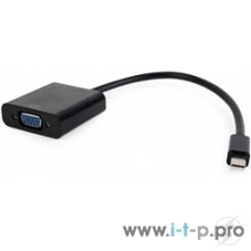 Переходник miniDisplayPort - VGA, Cablexpert A-mDPM-VGAF-02, 20M/15F, длина 15 см, черный, пакет