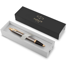 Ручка шариковая Parker IM Premium Grey Core GT (2214613) M, синие чернила, подарочная коробка
