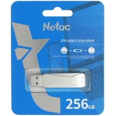 Флешка USB Netac U782C, 256Gb, USB 3.0, серебристый