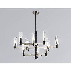 Люстра Ambrella light LH55505/12 SN/BK/CL сатин никель/черный/прозрачный E14*12 max 40W D860*905