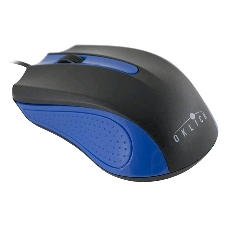 Мышь проводная Oklick 225M черный/синий, 1200 dpi, USB, кнопки - 3