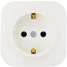 Розетка с заземлением с защитными шторками (Белая) Legrand 782220