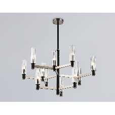 Люстра Ambrella light LH55505/12 SN/BK/CL сатин никель/черный/прозрачный E14*12 max 40W D860*905