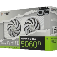 Видеокарта Palit GeForce RTX 5060 Ti WHITE OC, 16 GB GDDR7, 128 bit, 3xDisplayPort, HDMI, GPU 2407 MHz