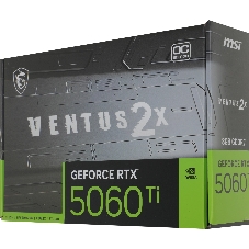 Видеокарта MSI RTX 5060 Ti 8G VENTUS 2X OC PLUS, NVIDIA RTX 5060 Ti, 8 ГБ GDDR7, 128 бит, PCI-e 5.0, 1xHDMI, 3xDP, 2617 МГц