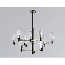 Люстра Ambrella light LH55505/12 SN/BK/CL сатин никель/черный/прозрачный E14*12 max 40W D860*905