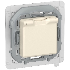 Розетка 1-местная с заземлением с защитными шторками и крышкой 16А IP44 6737411 слоновая кость IEKINSPIRIA Розетка 1-местная с заземлением с защитными шторками и крышкой 16А IP44 6737411 слоновая кость IEKINSPIRIA