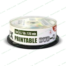 Диск DVD-R Mirex 4.7 Gb, 16x, Cake Box (25), Ink Printable (25/300)