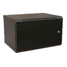Шкаф коммутационный WRline (WR-TW-0645-SR-RAL9004) настенный 6U 600x450мм пер.дв.металл 2 бок.пан. 60кг черный 370мм 367мм IP20 сталь