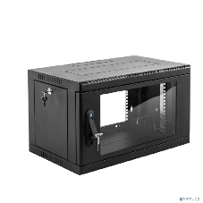 Шкаф коммутационный ЦМО (ШРН-9.650-9005) настенный 9U 600x658мм пер.дв.стекл 200кг черный 600мм 180град.