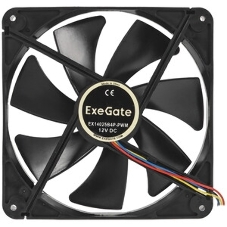 Вентилятор для корпуса ExeGate EX14025B4P-PWM черный, 140 мм, 1200 об/мин, 28 дБ, 4 pin