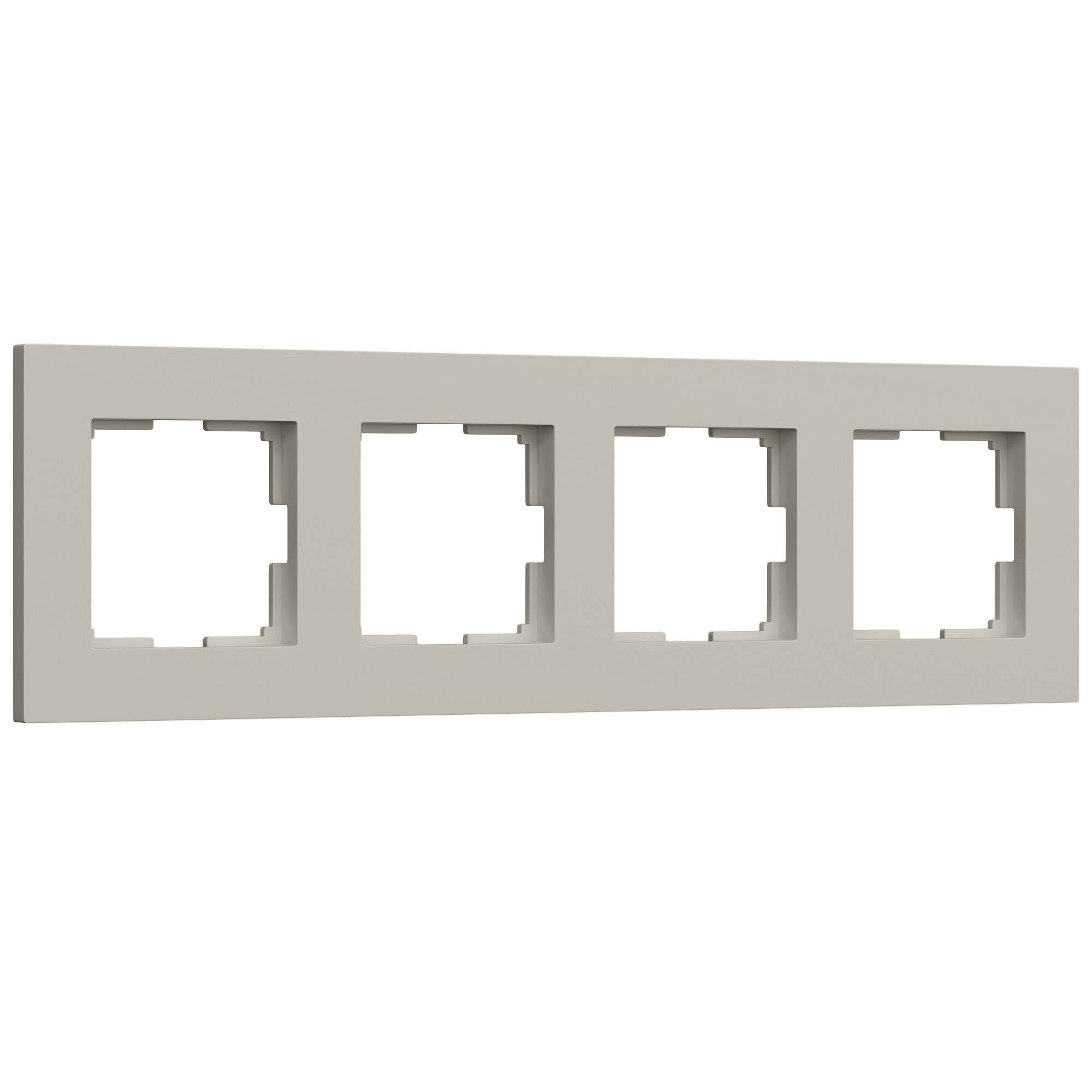 Рамка на 4 поста Slab (дымчатый софт) W0042917