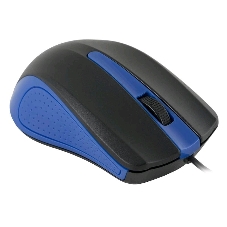 Мышь проводная Oklick 225M черный/синий, 1200 dpi, USB, кнопки - 3