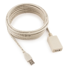 Кабель Gembird USB 2.0 удлинительный, активный 4.8м AM/AF, черный