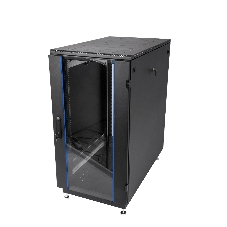 Шкаф телекоммуникационный напольный 18U (600x800) дверь стекло, черный (ШТК-М-18.6.8-1ААА-9005)