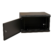 Шкаф коммутационный WRline (WR-TW-0645-SR-RAL9004) настенный 6U 600x450мм пер.дв.металл 2 бок.пан. 60кг черный 370мм 367мм IP20 сталь
