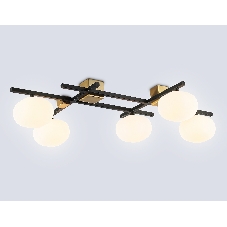 Светильник Ambrella light LH51015/5 BK/BS/FR черный/латунь/белый матовый G9*5 max 28W 800*560*170