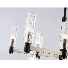 Люстра Ambrella light LH55505/12 SN/BK/CL сатин никель/черный/прозрачный E14*12 max 40W D860*905