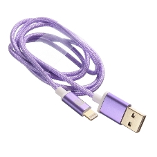 Кабель USB ACD-Style Lightning - USB-A 2-сторонние коннекторы, нейлон, 1м, фиолетовый