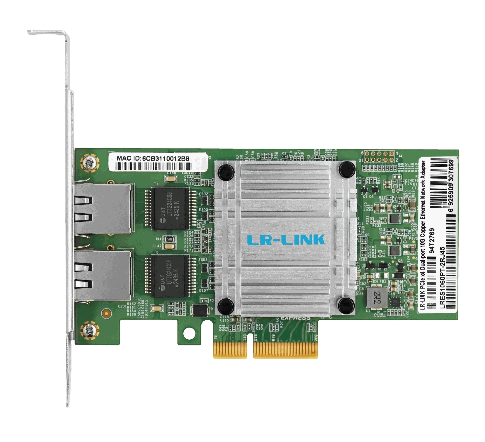 Сетевой адаптер LR-LINK LRES1060PT-2RJ45 100G Intel E610 RJ45x2 PCIEx4
