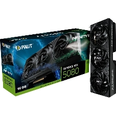 Видеокарта Palit GeForce RTX 5080 Infinity 3, 16 GB GDDR7, 256 bit, 3xDisplayPort, HDMI, GPU 2295 MHz