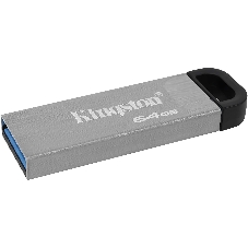 Флешка USB Kingston DataTraveler KYSON (DTKN/64GB), 64Gb, USB 3.2 Gen 1, R/W 200/60, серебристый/черный
