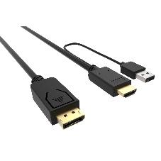 Кабель аудио-видео Buro HDMI (m)/DisplayPort (m) 3м. позолоченные контакты черный