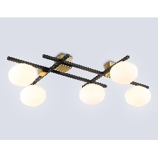 Светильник Ambrella light LH51015/5 BK/BS/FR черный/латунь/белый матовый G9*5 max 28W 800*560*170