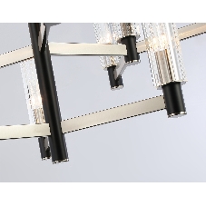 Люстра Ambrella light LH55505/12 SN/BK/CL сатин никель/черный/прозрачный E14*12 max 40W D860*905