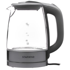 Электрочайник Starwind SKG2315 серый/серебристый, 1.7 л, 2200 Вт, скрытый нагревательный элемент