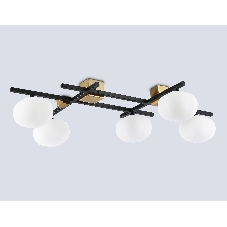 Светильник Ambrella light LH51015/5 BK/BS/FR черный/латунь/белый матовый G9*5 max 28W 800*560*170