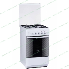 Плита комбинированная Flama RK 23-121 W белый, конфорок 3 газовых и 1 электрическая, духовка 50 л, 50 см x 85 см x 60 см