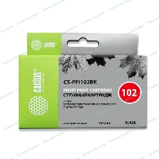 Картридж струйный Cactus CS-PFI102BK черный (130мл) для Canon iPF500/iPF600/iPF700/MFP M40/iPF765/LP17/LP24