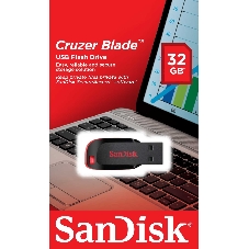 Флешка USB Sandisk CZ50 Cruzer Blade (SDCZ50-032G-B35), 32Gb, USB 2.0, R/W 15/4, черный/красный