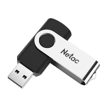 Флешка USB Netac U505 (NT03U505N-008G-20BK), 8Gb, USB 2.0, R/W 70/30, черный/серебристый