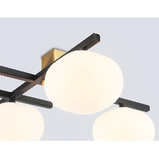 Светильник Ambrella light LH51015/5 BK/BS/FR черный/латунь/белый матовый G9*5 max 28W 800*560*170