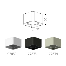 Корпус светильника C7834 SGR серый песок 95*95*H60mm MR16 GU5.3