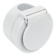 Ovivo Розетка с/з с крышкой, IP54, ОУ, ИксВан (xONE), белый, 406-010000-249