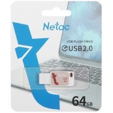 Флешка USB Netac UA31 (NT03UA31N-064G-20PK), 64Gb, USB 2.0, R/W 110/45, розовый/белый