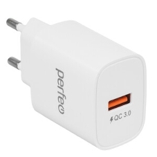 Сетевое зарядное устройство PERFEO с разъемом USB, QC3.0, 18W, белый (I4659)